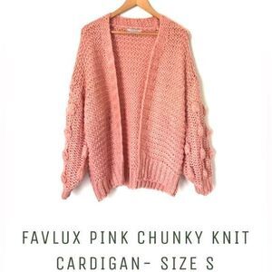 Flavlux Pink Coral Chunky Knit Sweater Size Small